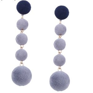 OverLong 4 Pon Pon Tassel earrings in multi colors